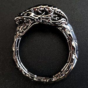 Ouroboros Snake Serpent Ring - Gunmetal Pewter